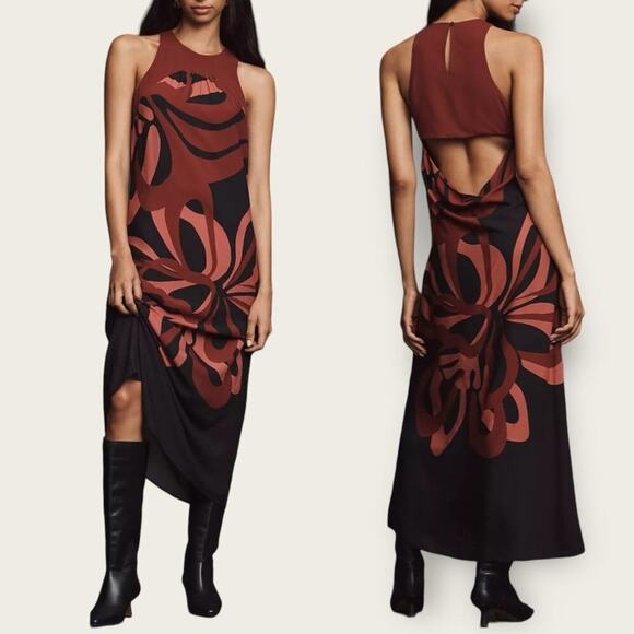FARM Rio Dresses & Skirts - NWT | Farm Rio x Anthropologie | Floral-Print Maxi Dress | Orange D/F | Small